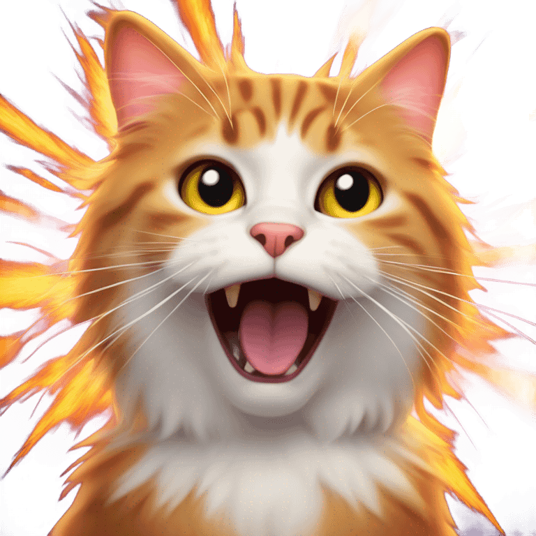 cat with explosion behind emoji