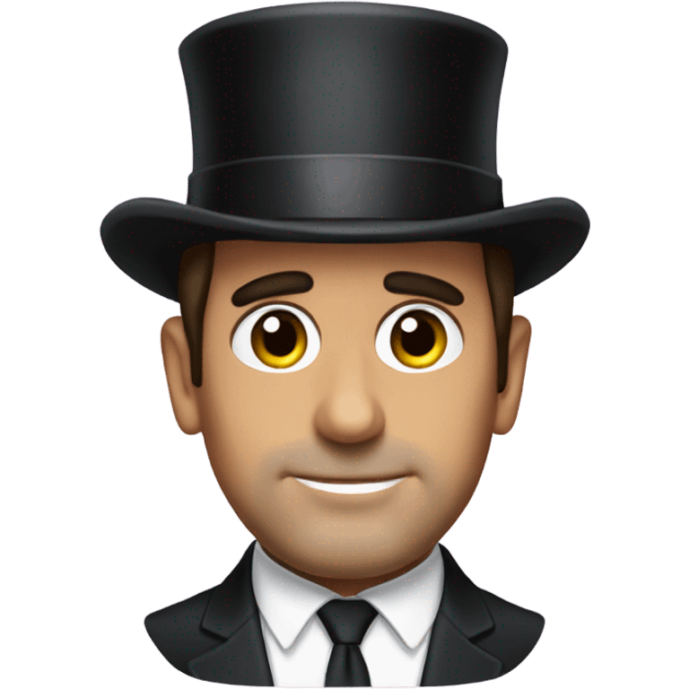 Michael Scott wearing a top hat emoji