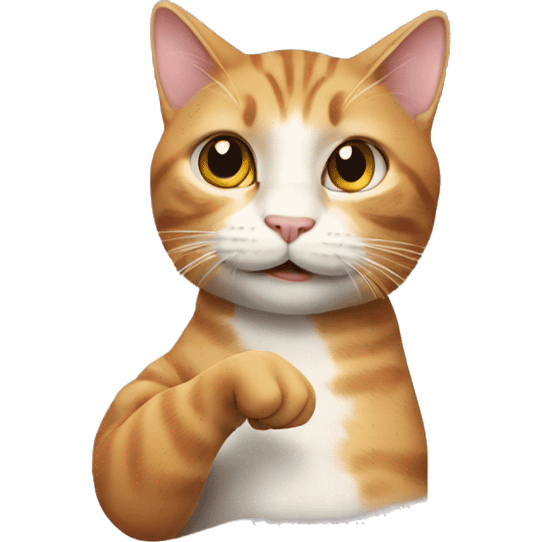 A cat raising its thumb emoji