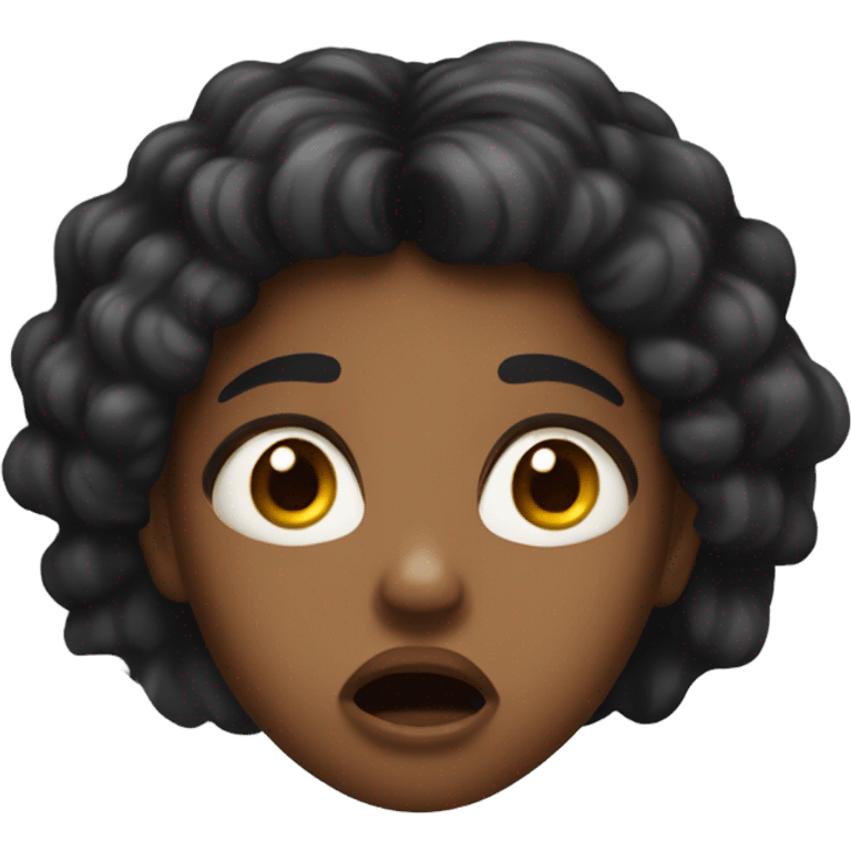 a black girl shocked having her jaw dropped emoji