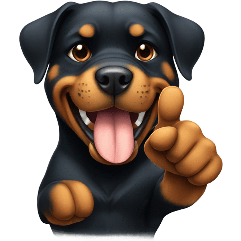 Rottweiler giving a thumbs up  emoji