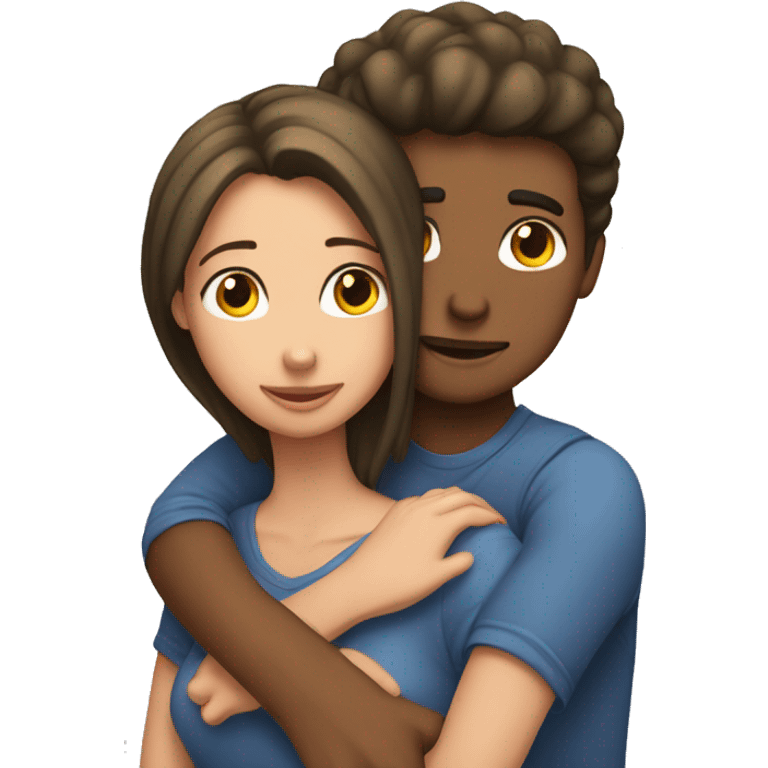 A girl having her head on her boyfriend’s shoulder emoji