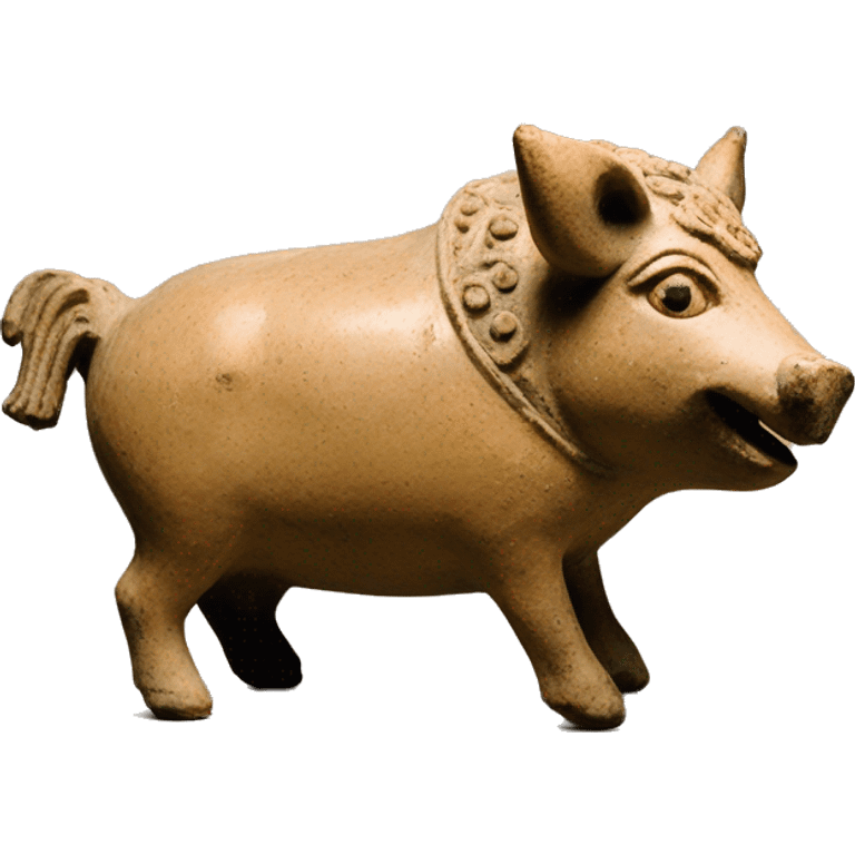 boar vessel 500-600 BC Etruscan ceramic  emoji