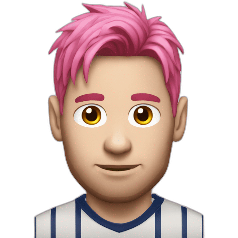 Messi with pink hair emoji