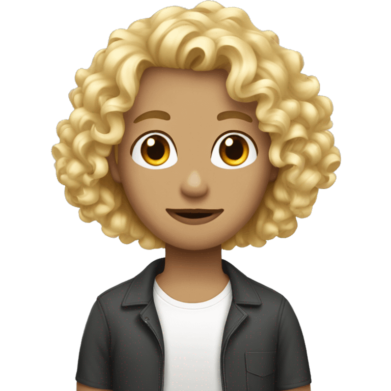 Blonde girlfriend curly dark haired boyfriend emoji