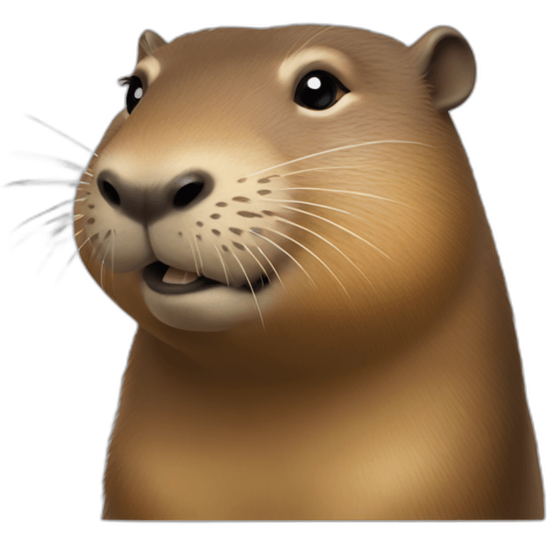 Une loutre sur un capybara emoji