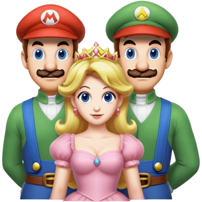 Mario, Princess peach and Luigi emoji