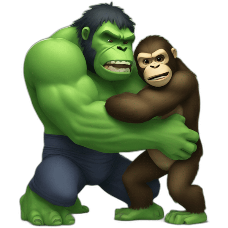 Ape giving hulk a hug emoji