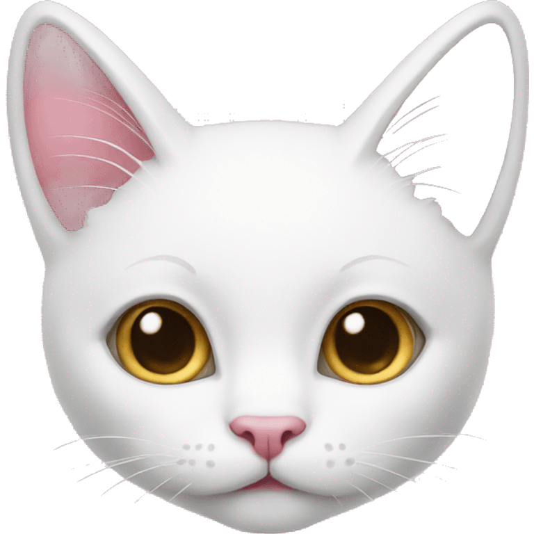 White cat pink  emoji