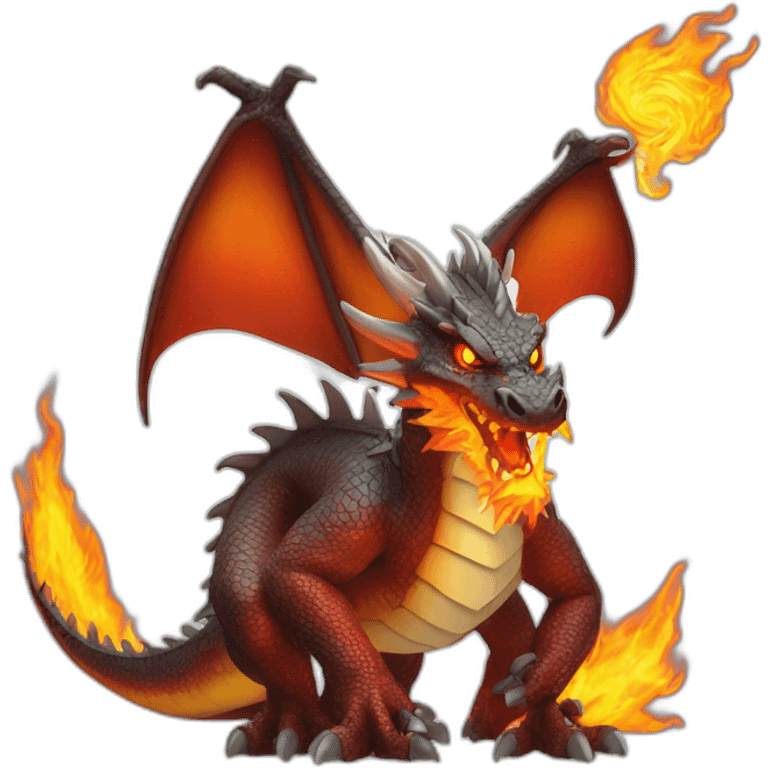 s ailver dragon with fire emoji