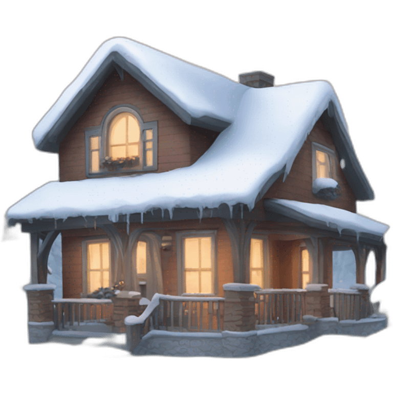 home in winter new year emoji