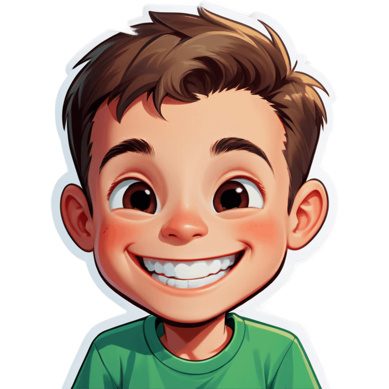 smiling boy in green shirt emoji