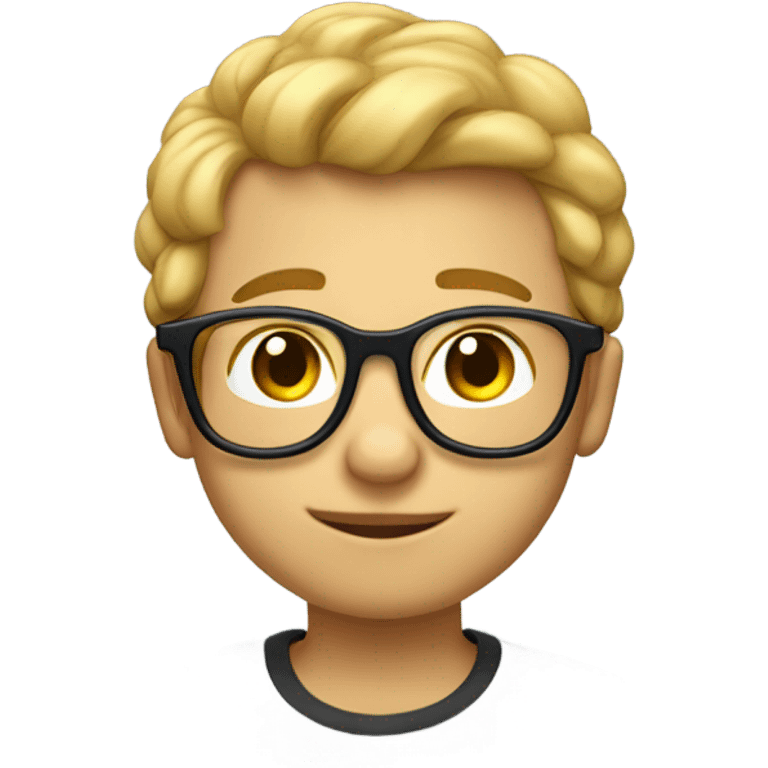 niño con lentes de 15 años de pelo rubio emoji