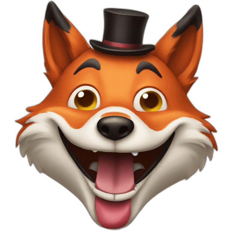 laughing fox with a clown nose emoji