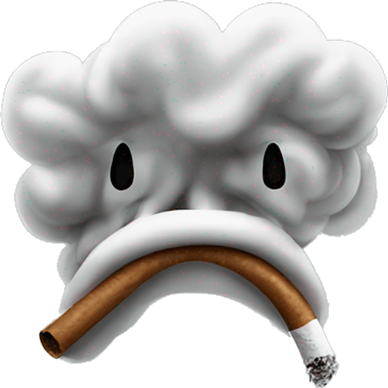 Smoke coming out mouth emoji