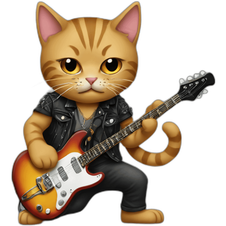 Badass cat in rock and roll  emoji