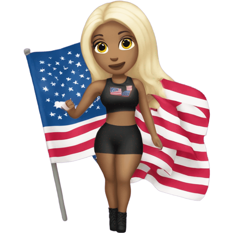 nicki minaj holding american flag emoji