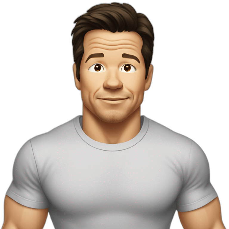 mark wahlberg cartoon wearing tee emoji