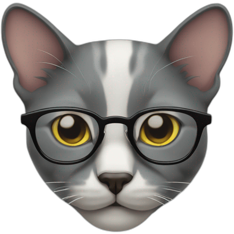 Eyeglasses cat emoji emoji