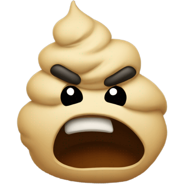 A poo with a angry face emoji