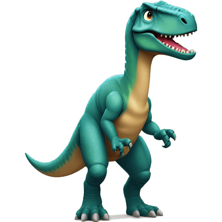 Dinosaurio con guantes emoji