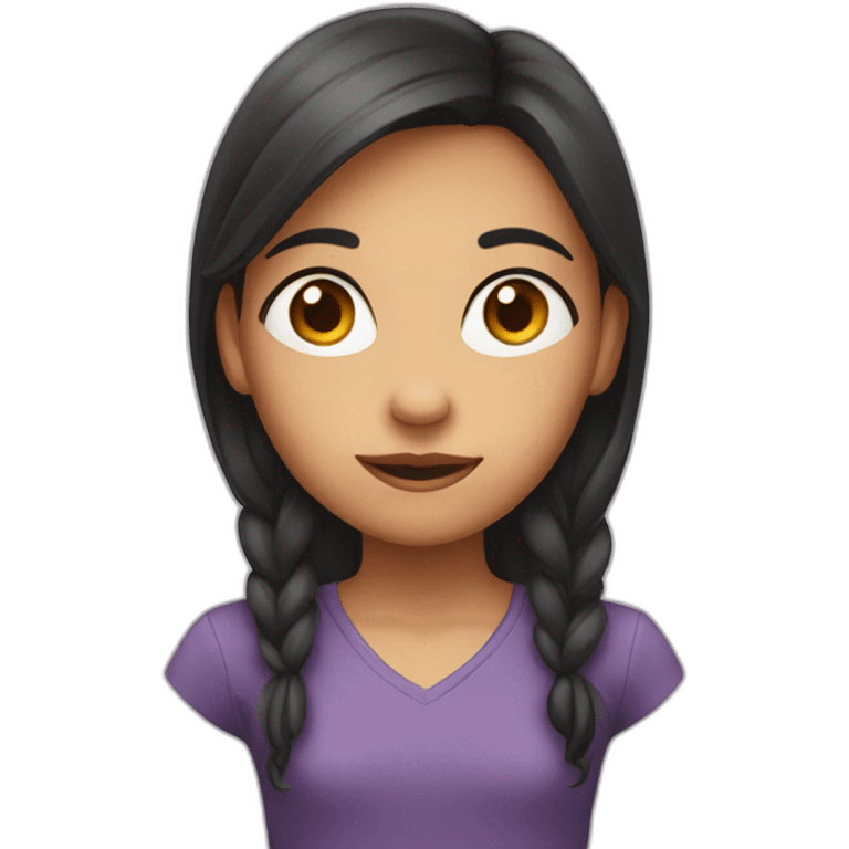 A girl who is looking up at the viewer emoji