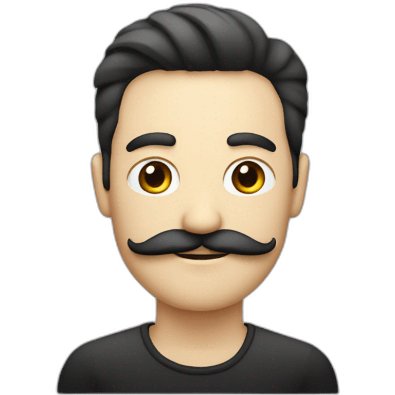 homme blanc avec une moustache de couleur noir de forme rectangulair emoji