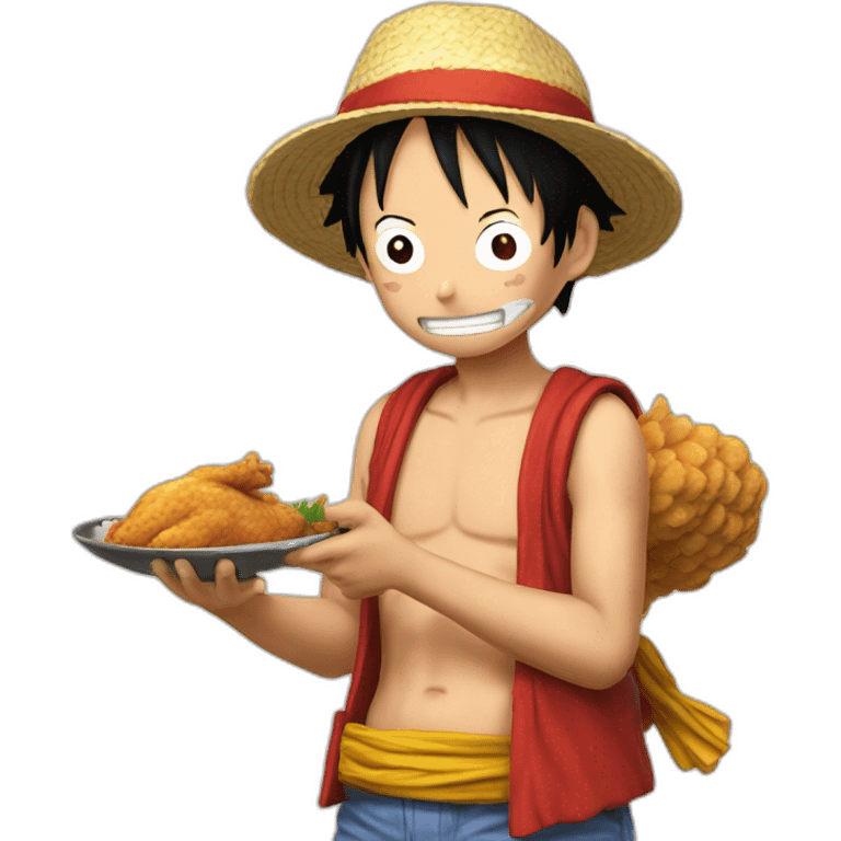 Luffy qui mange du poulet  emoji