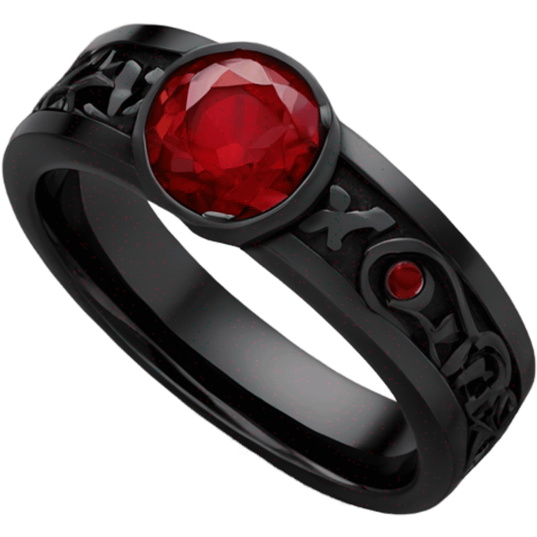 red black wedding rings emoji