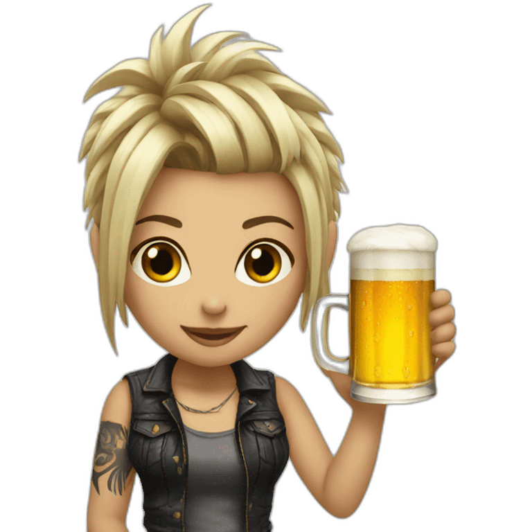 Punkgirl and beer emoji