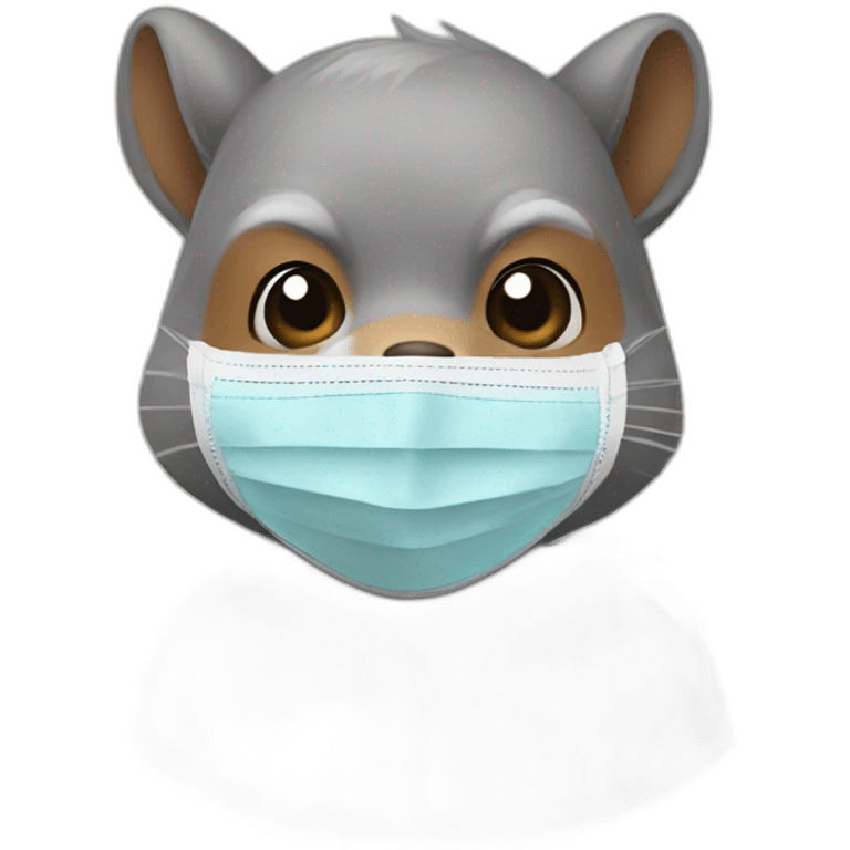 squirrel wearing facemask emoji