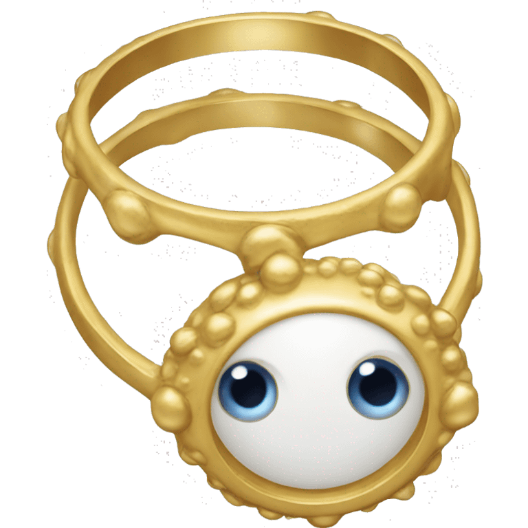 very thin gold ring studded with eyeballs emoji