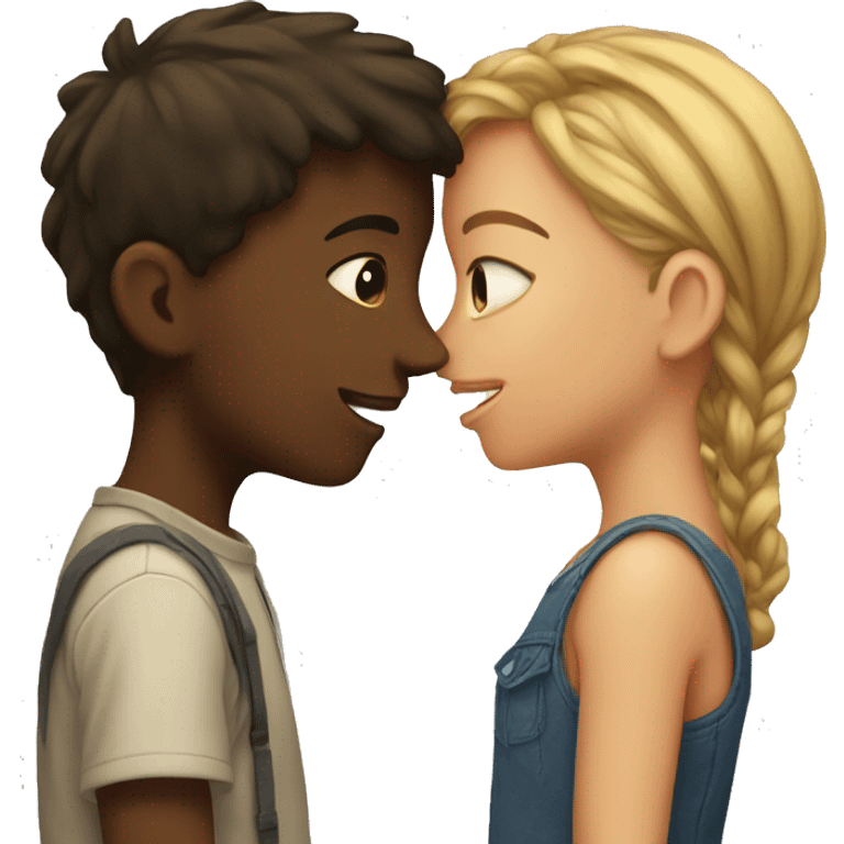 girl and boy are kissi emoji