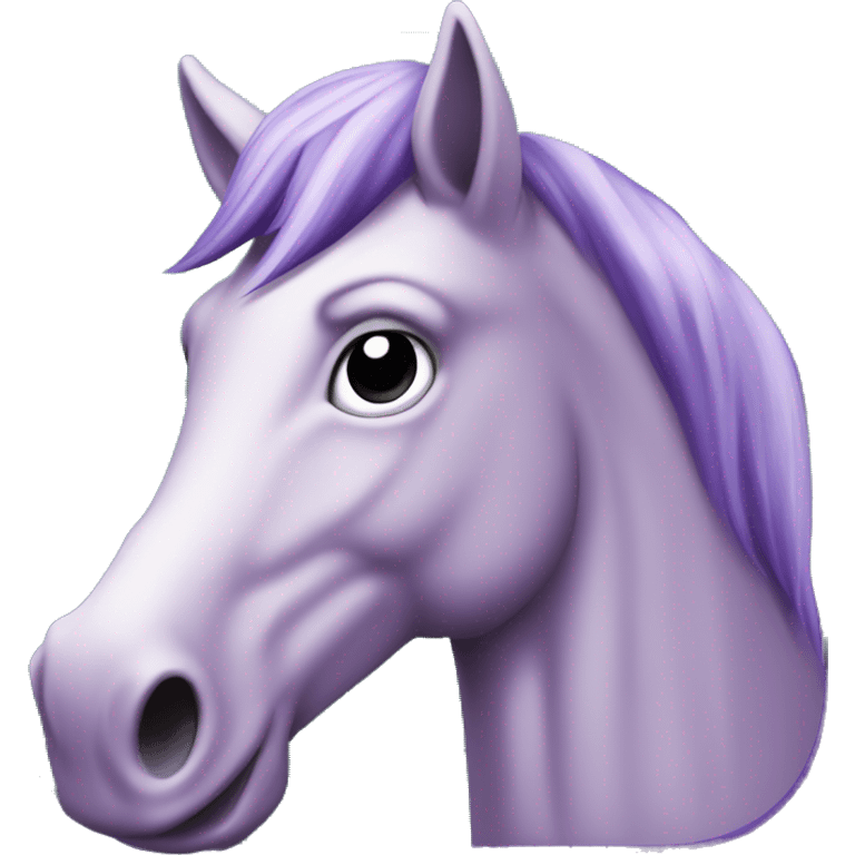 Style of early 2000s online computer game called ToonTown, purple horse emoji