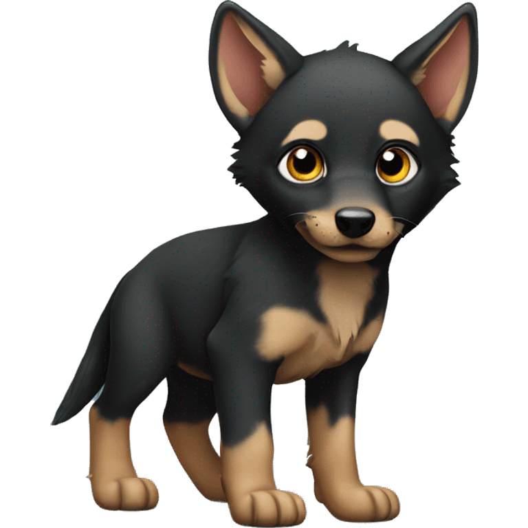 Black Jackal puppy emoji