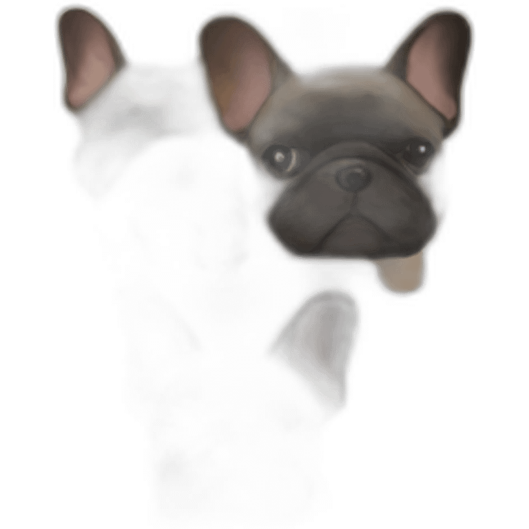 French bulldog light brown and black emoji