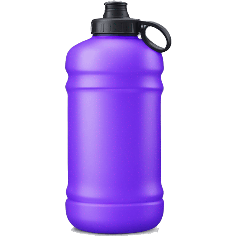 A plastic purple water bottle with a handle is a portable container designed to hold and transport water or other beverages emoji