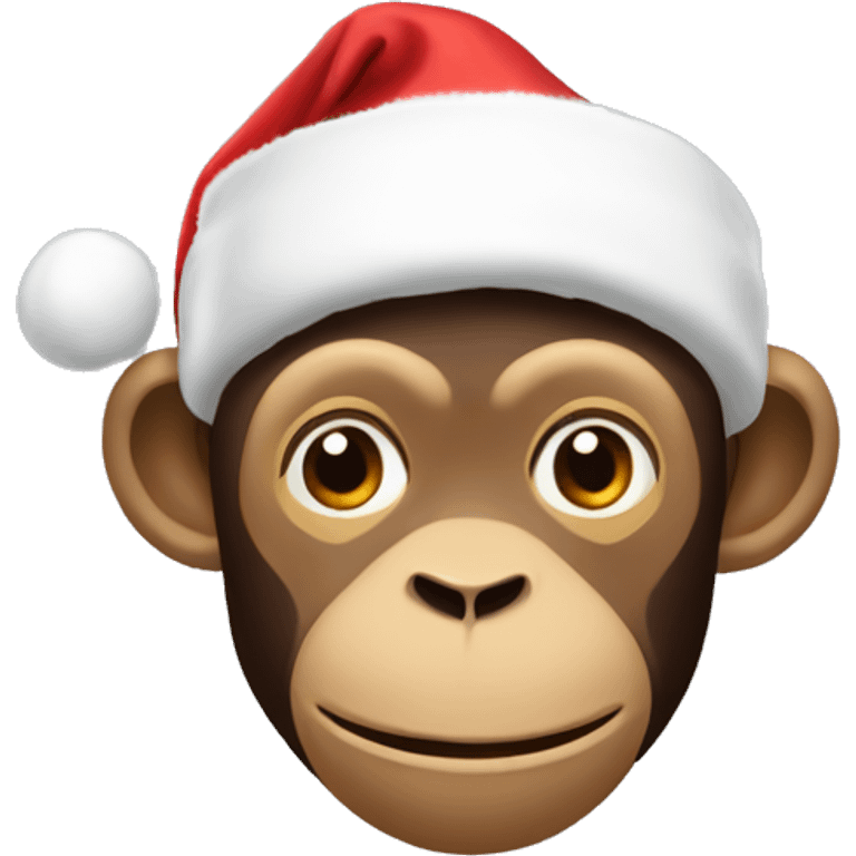 A monkey with his eyes closed in a Christmas kalpok emoji