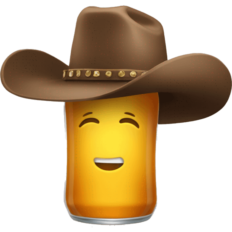 Bottle with cowboy hat on emoji