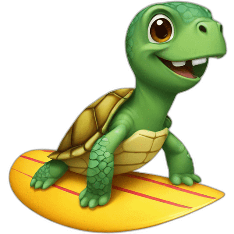 Surfing turtle emoji