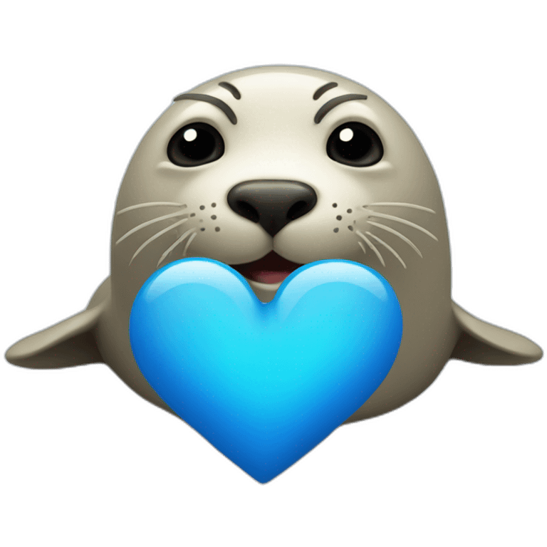 seal and blue heart emoji