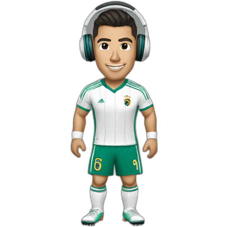 cristiano ronaldo con audifonos emoji