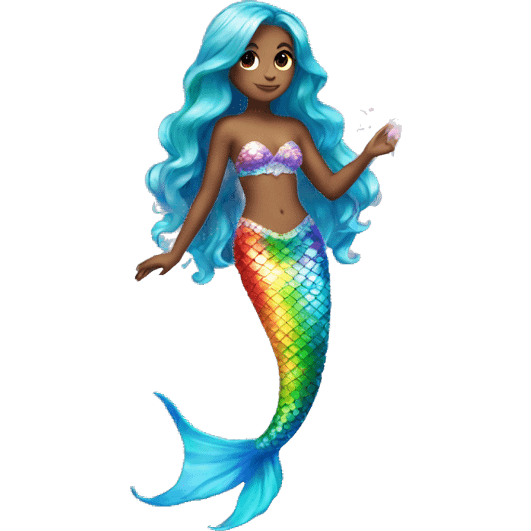 rainbow sparkle mermaid full body  emoji