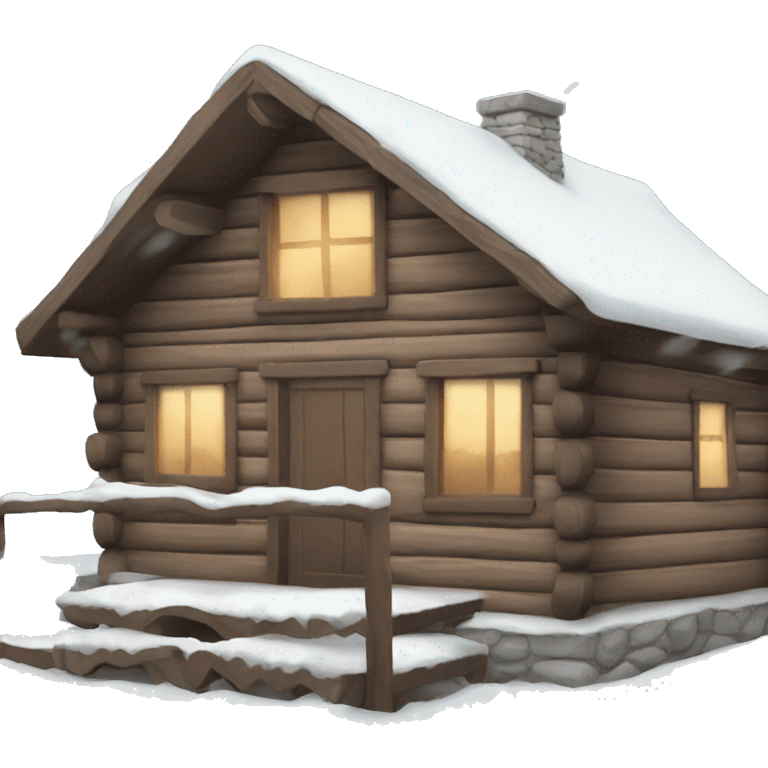 Snowy cabin emoji