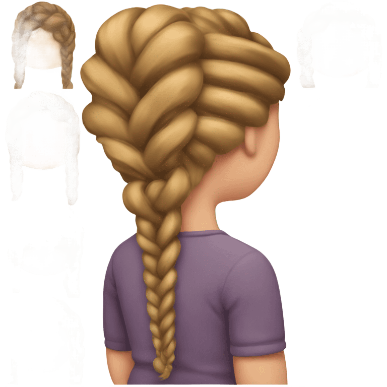 french braid viewed from behind emoji