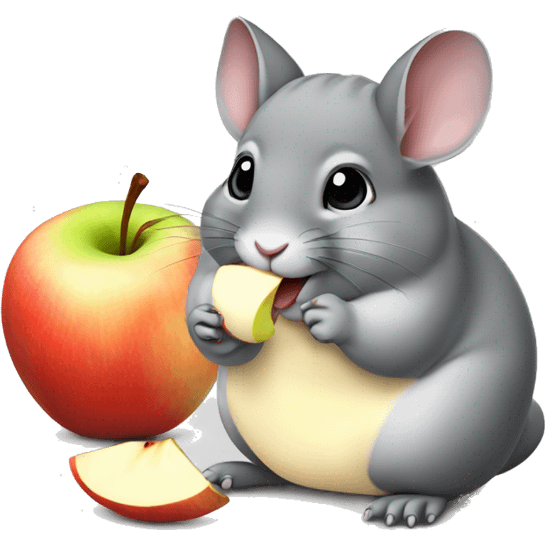 Chinchilla eating sliced Apple  emoji