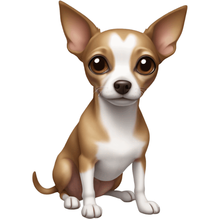 Brown and white chihuahua Italian greyhound emoji