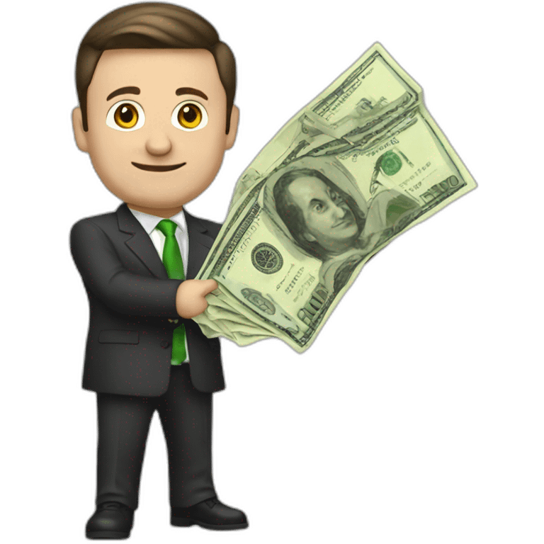 Zelensky with money emoji