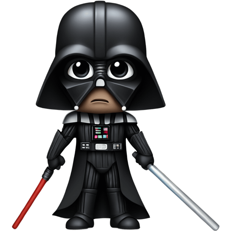 Realistic Darth Vader with a saber staff and a menacing look  emoji