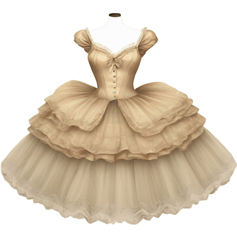 Vintage rococo begie  tutu emoji